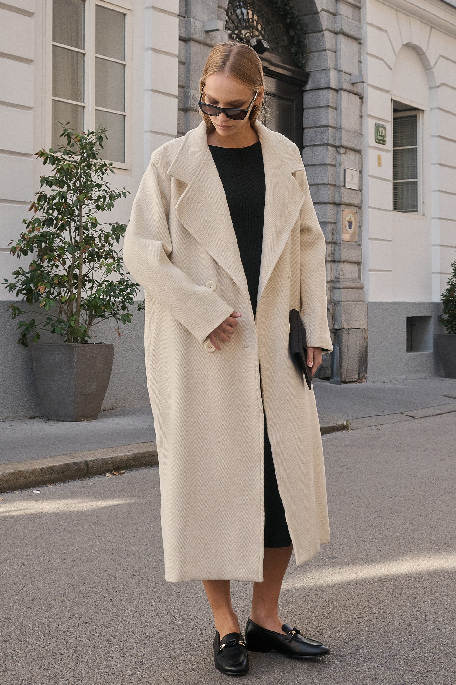 Cream sales coat long