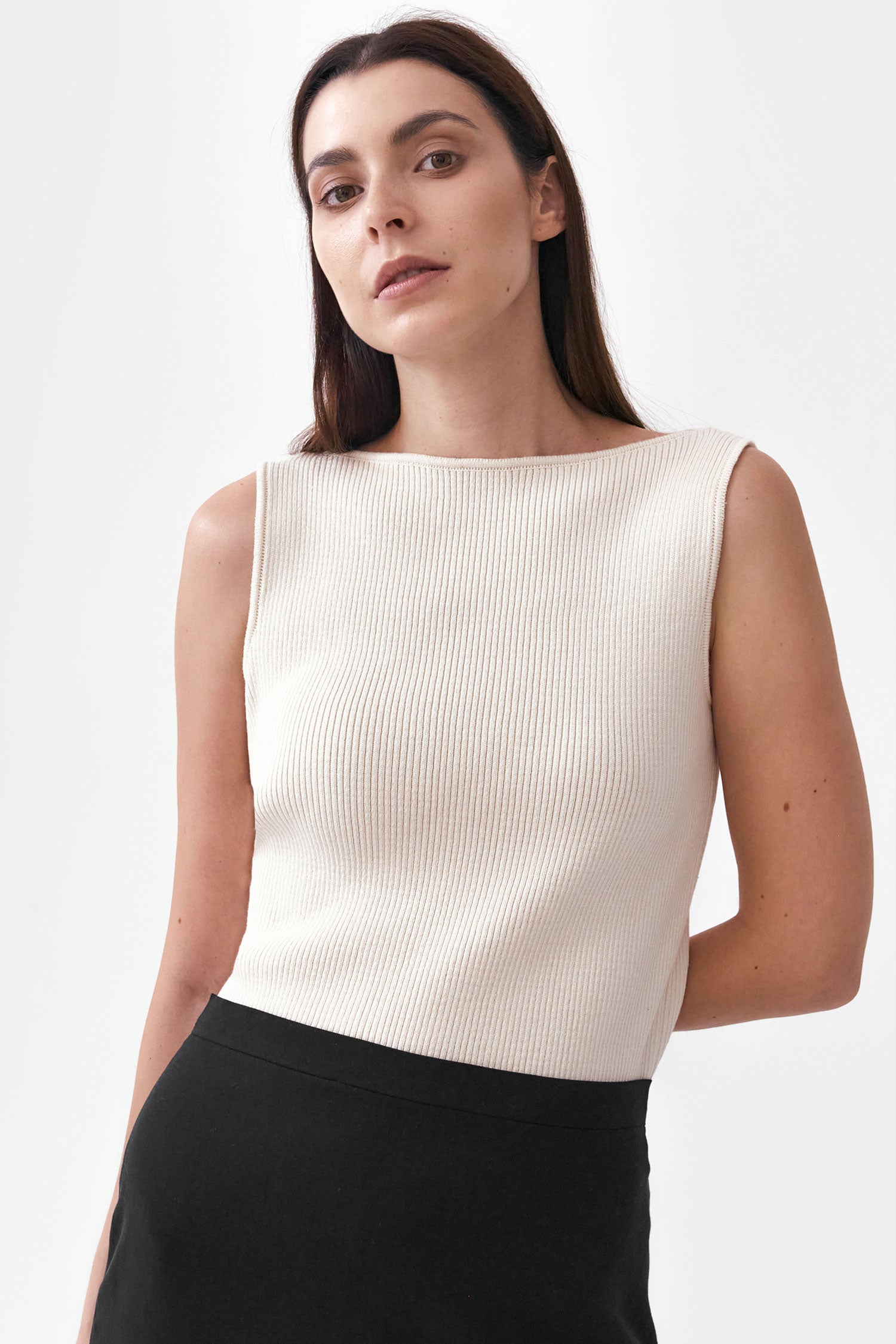 Knitted boat neck top – Mila.Vert