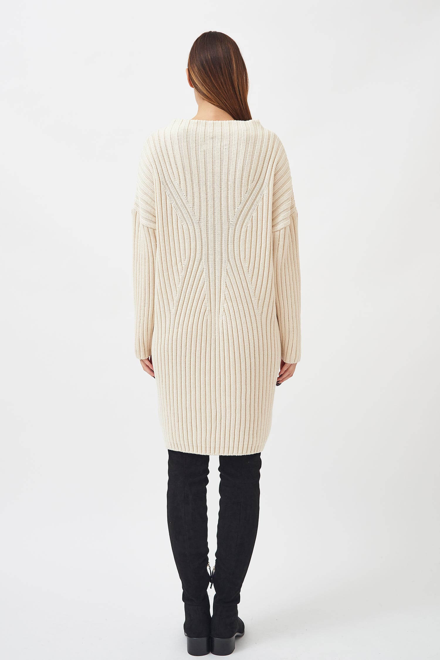 High neck dress with cardigan hotsell