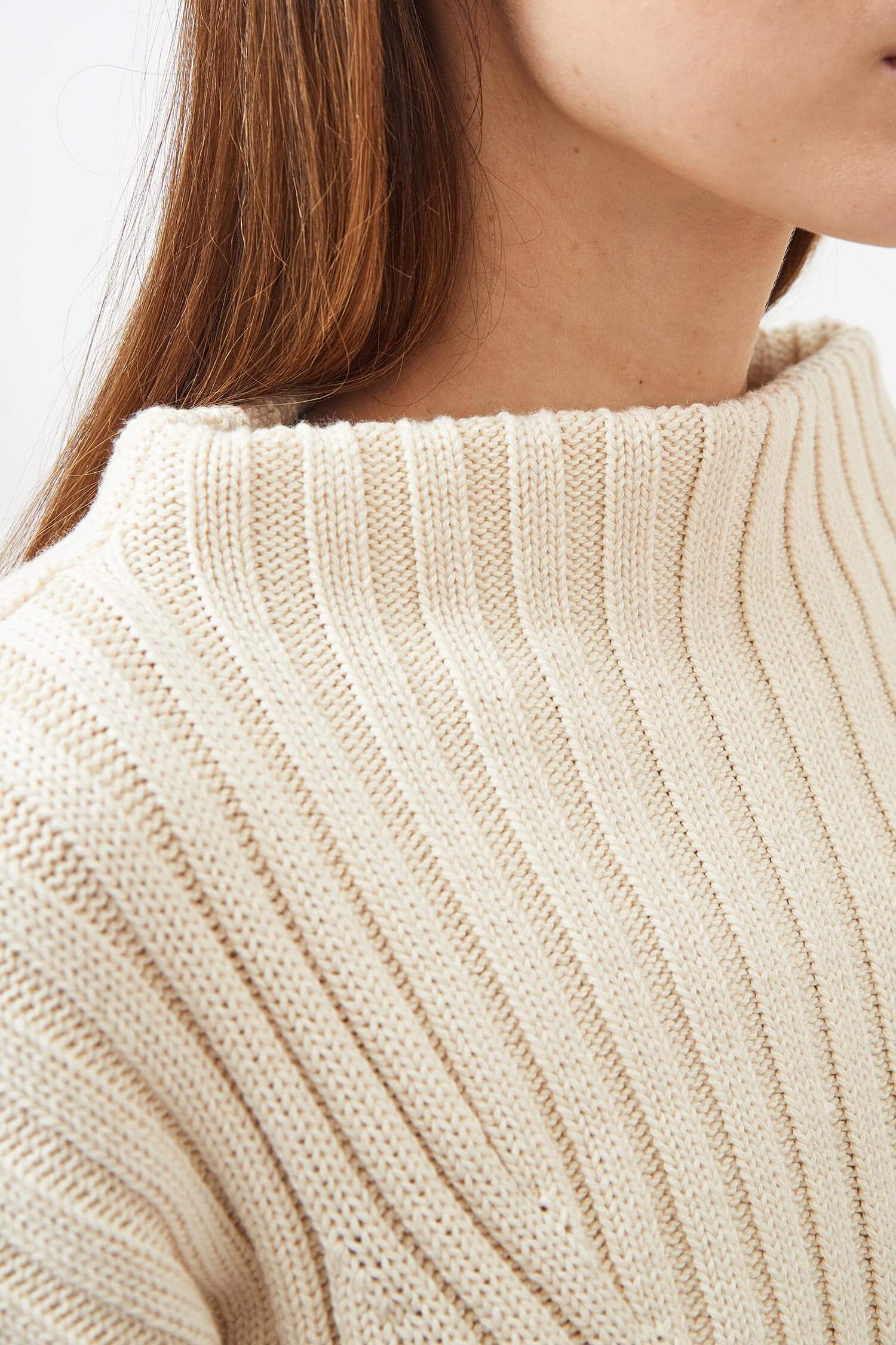 Knitted high boat neck pullover – Mila.Vert