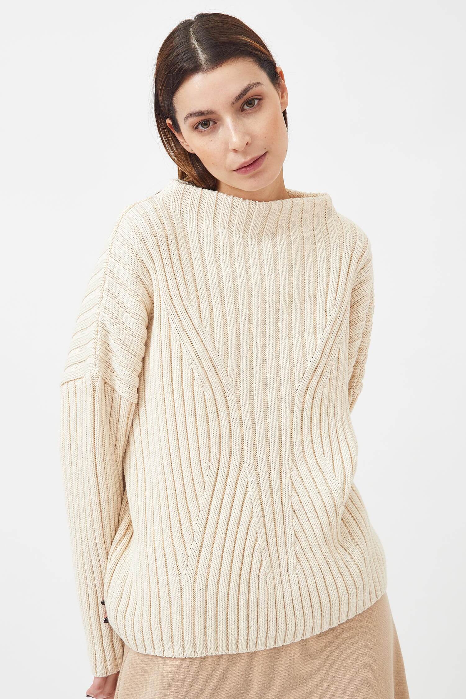 Knitted high boat neck pullover – Mila.Vert