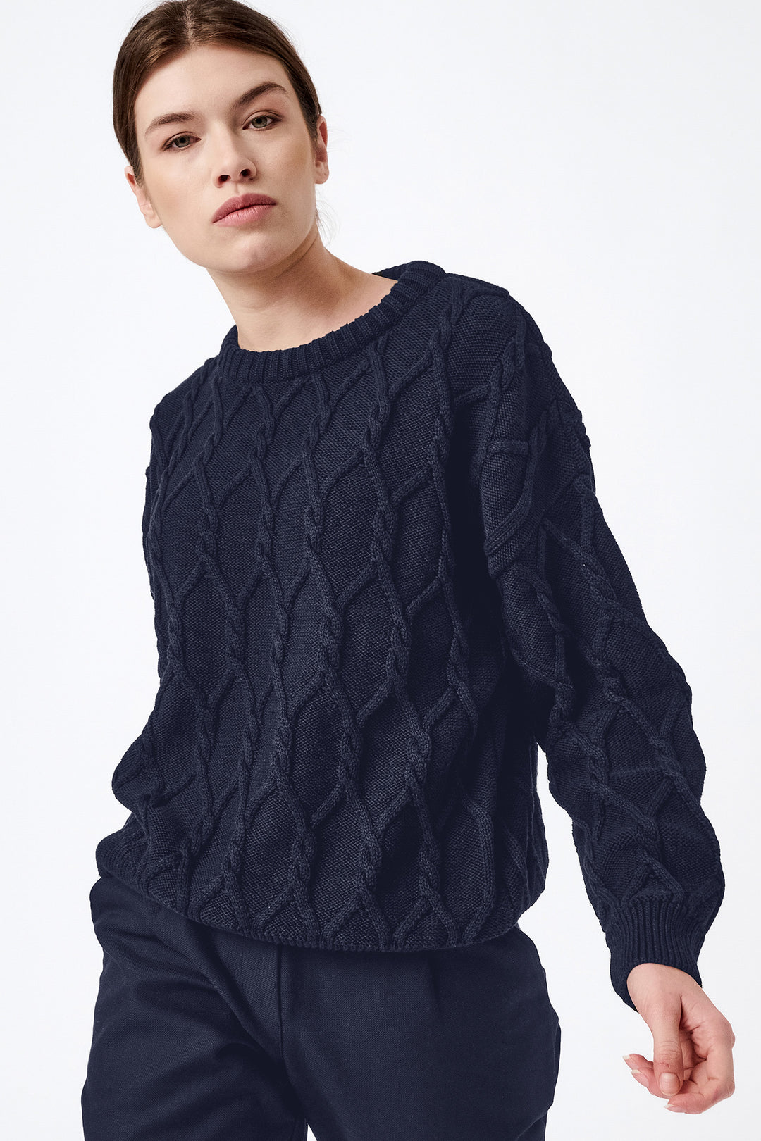 Knitted cable knit sweater