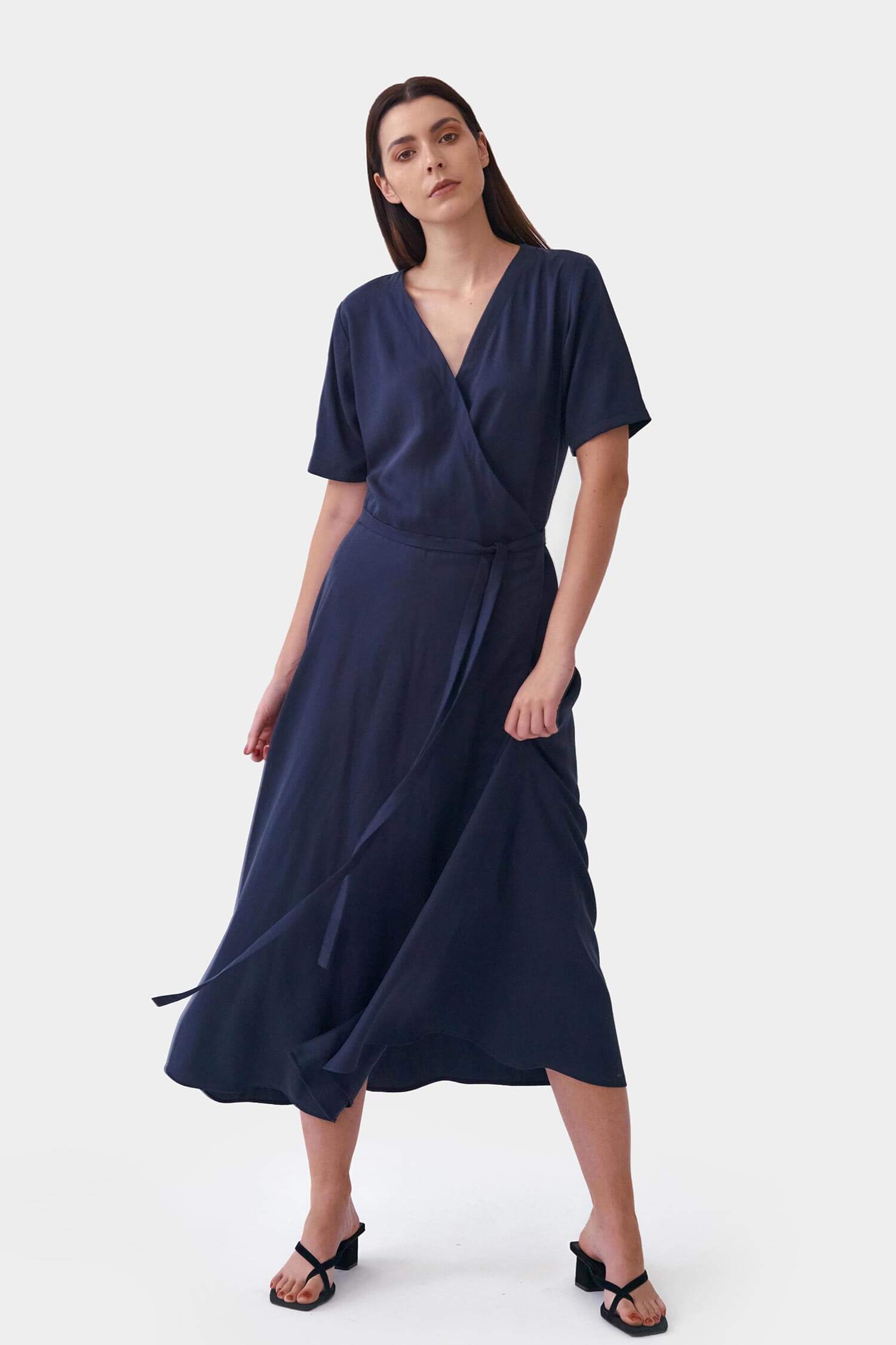 Tencel wrap sale dress