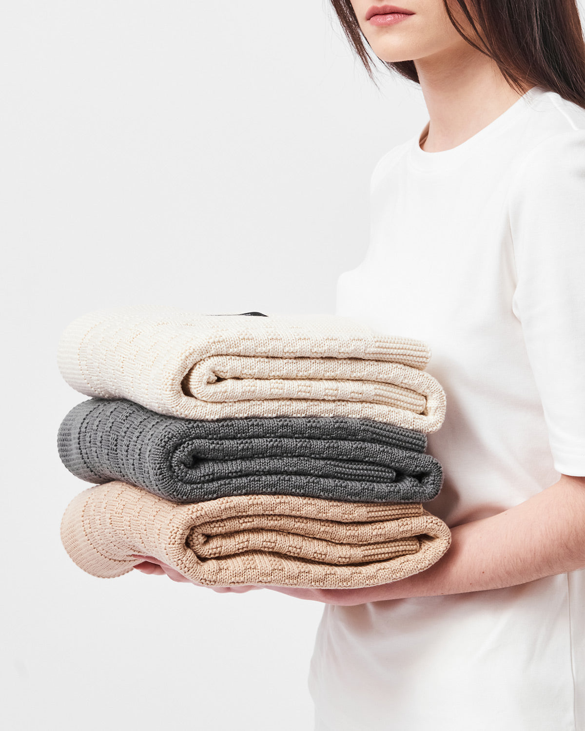 Organic cotton knit blanket hot sale